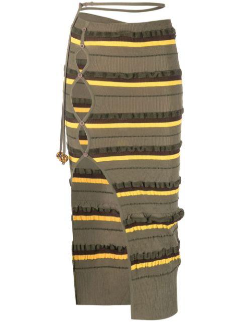 ribbed-knit striped midi skirt by JACQUEMUS