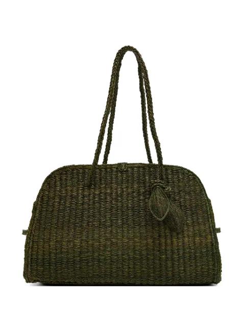 woven leaf-pendant tote bag by JACQUEMUS