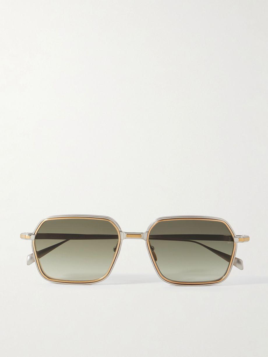 Admiral square-frame gold- and silver-tone titanium sunglasses by JACQUES MARIE MAGE