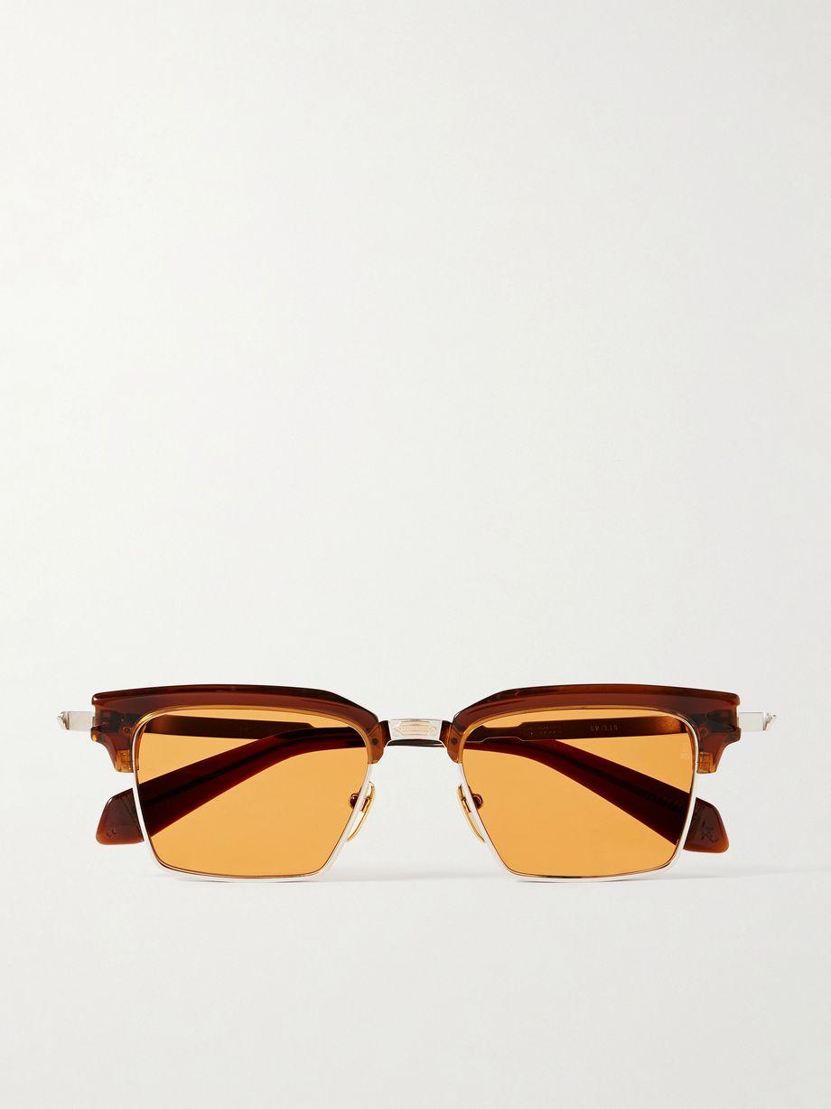 Alin acetate and silver and gold-tone square-frame sunglasses by JACQUES MARIE MAGE