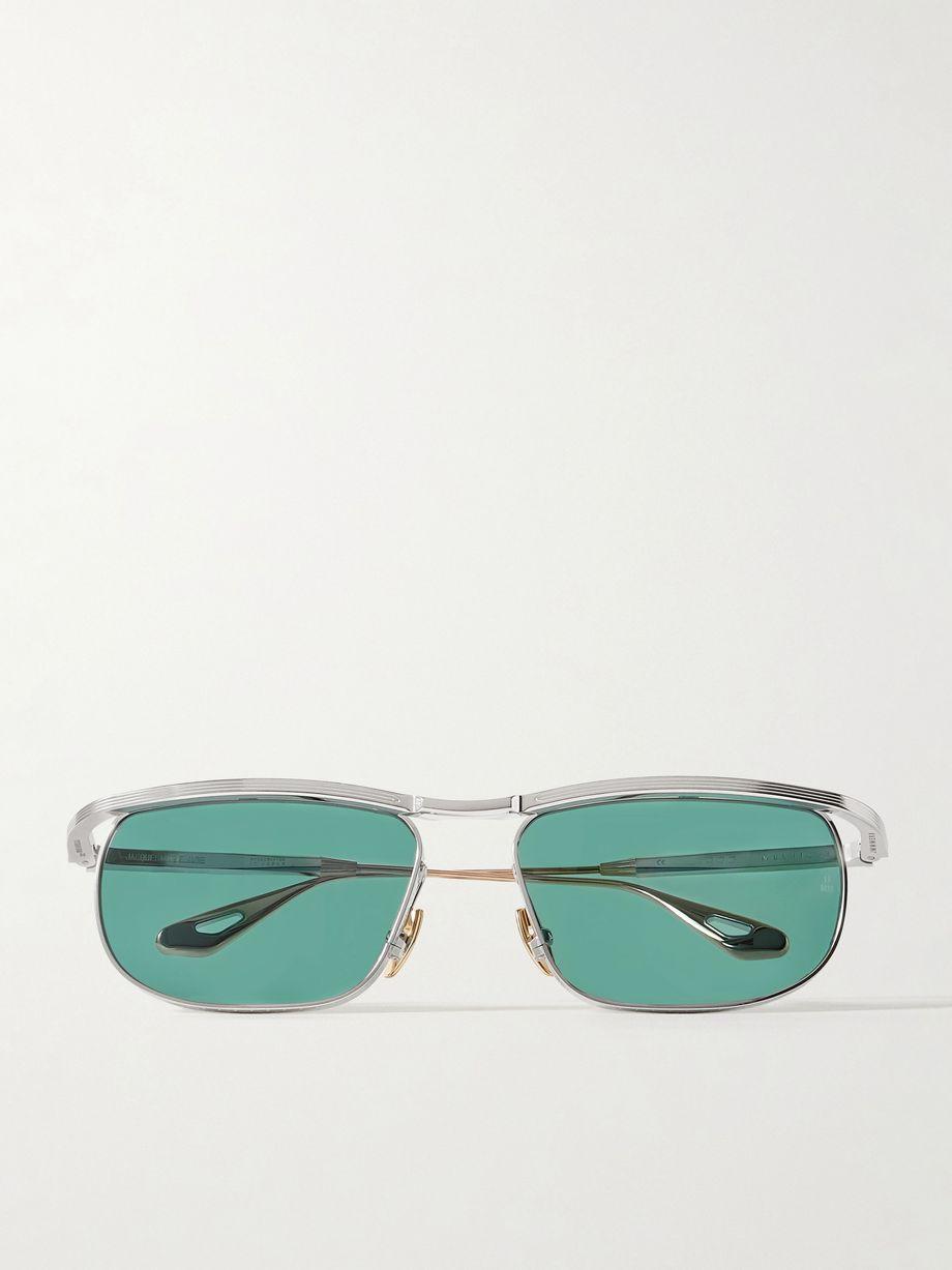 Melville D-frame silver- and gold-tone metal sunglasses by JACQUES MARIE MAGE