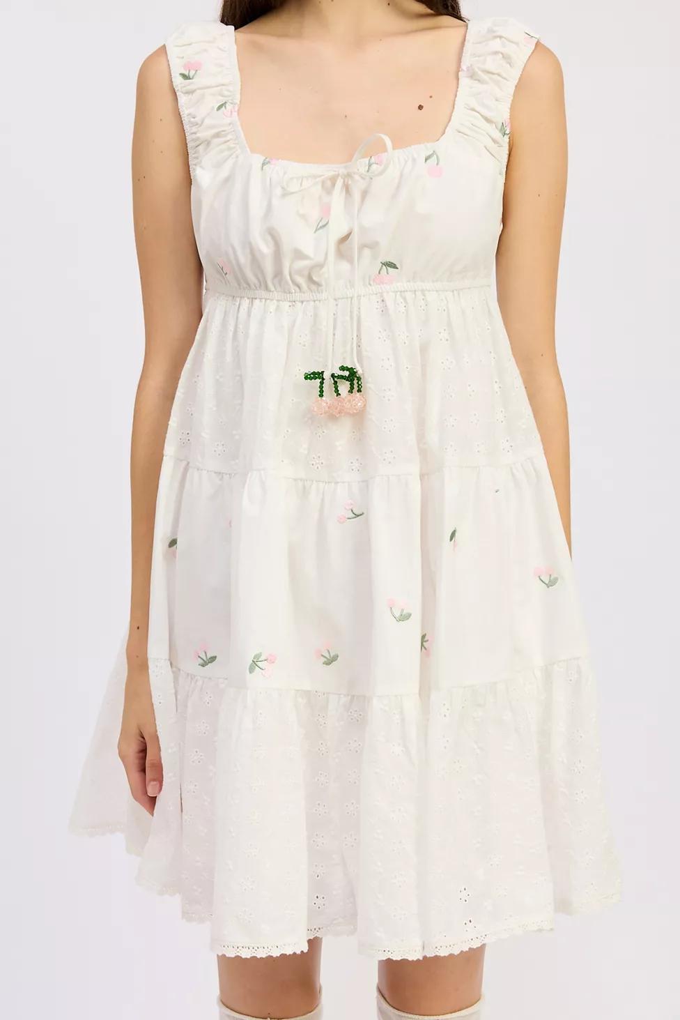 Jacquie The Label Roselle Embroidered Lace Babydoll Mini Dress by JACQUIE THE LABEL