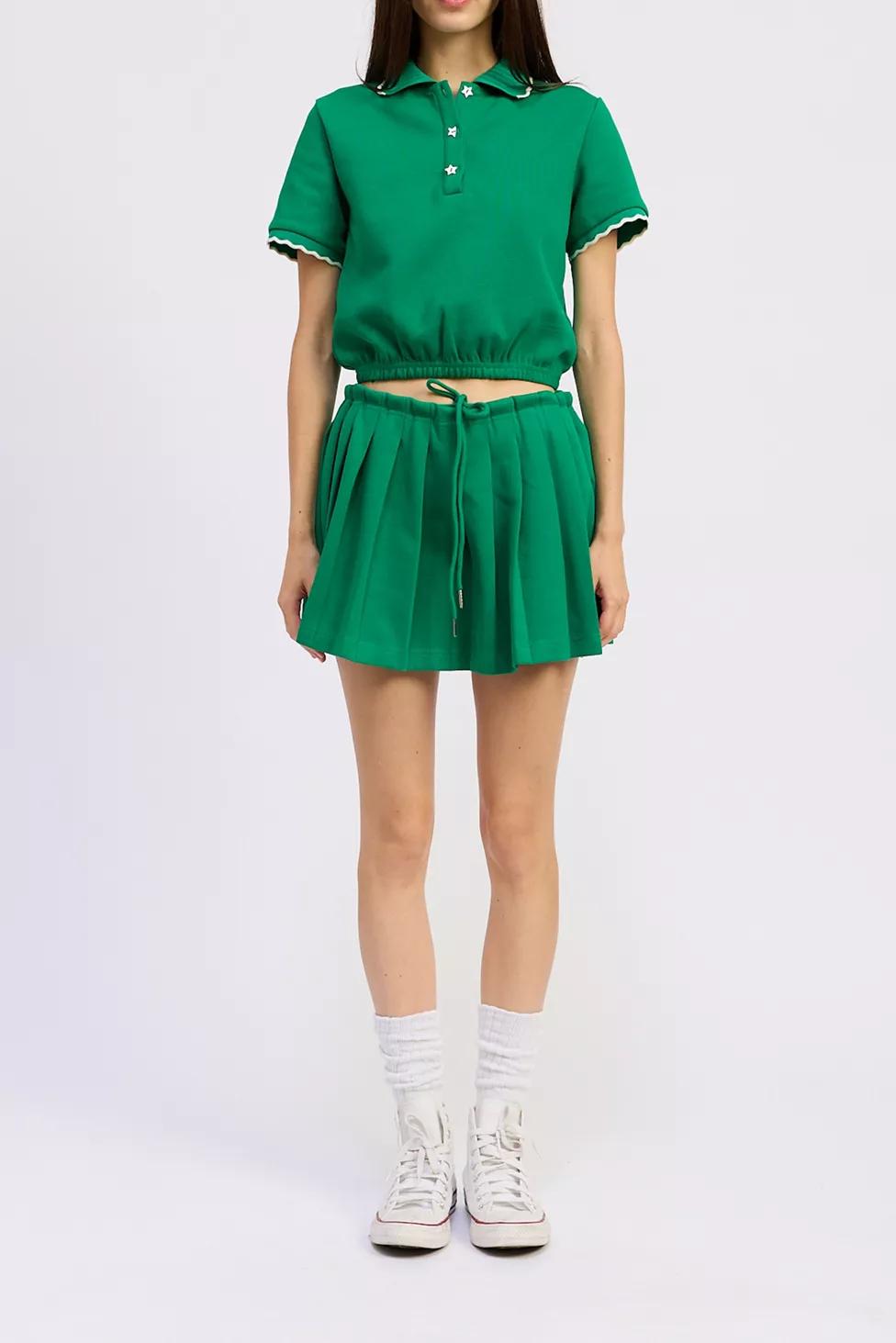 Jacquie The Label Sonnet Crop Short Sleeve Polo Top by JACQUIE THE LABEL