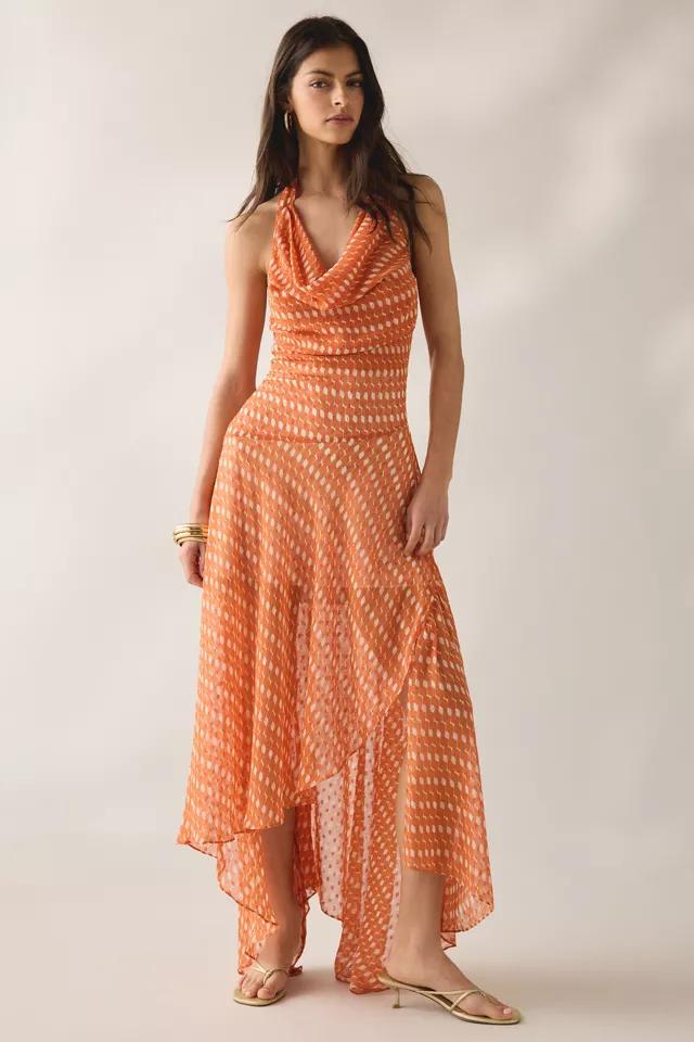 Jaquie The Label Lexi Asymmetric High-Low Halter Neck Maxi Dress by JACQUIE THE LABEL