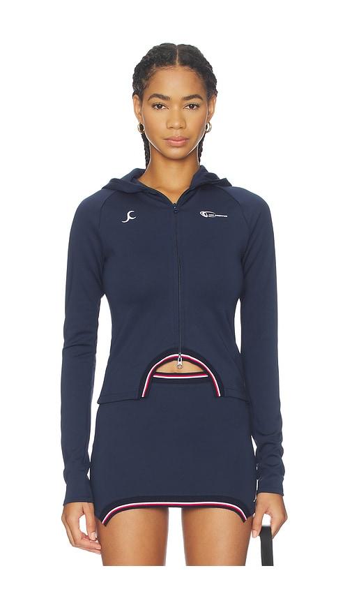 Jade Cropper Hooded Top in Navy by JADE CROPPER