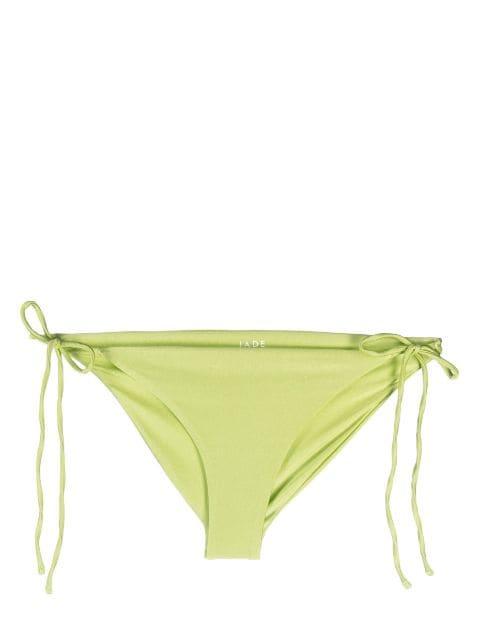 metallic-sheen side-tie bikini bottoms by JADE SWIM