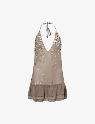 Button Me Up Layered Chiffon Mini Dress by JADED LONDON
