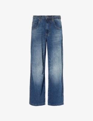 Colossus studded wide-leg high-rise denim jeans by JADED LONDON