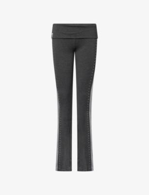 Fold-Over Studded Stretch-Jersey Trousers by JADED LONDON Fold-Over Studded Stretch-Jersey Trousers by JADED LONDON