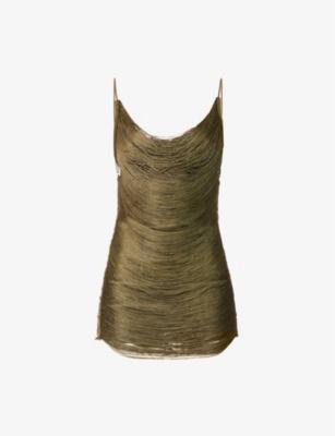 Fringed Shoulder-Straps Woven Mini Dress by JADED LONDON
