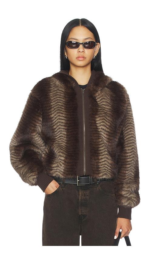 Jaded London Bear Faux Fur Jacket in Brown by JADED LONDON