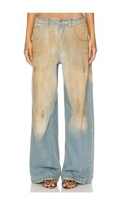 Jaded London Colossus Wide Leg Jeans in Denim-Light by JADED LONDON