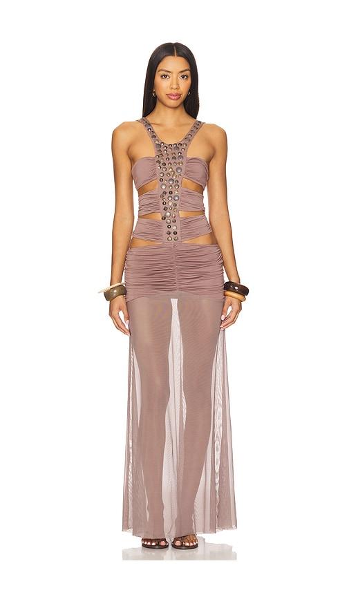 Jaded London Hadassa Hand-Beaded Maxi Dress in Purple by JADED LONDON