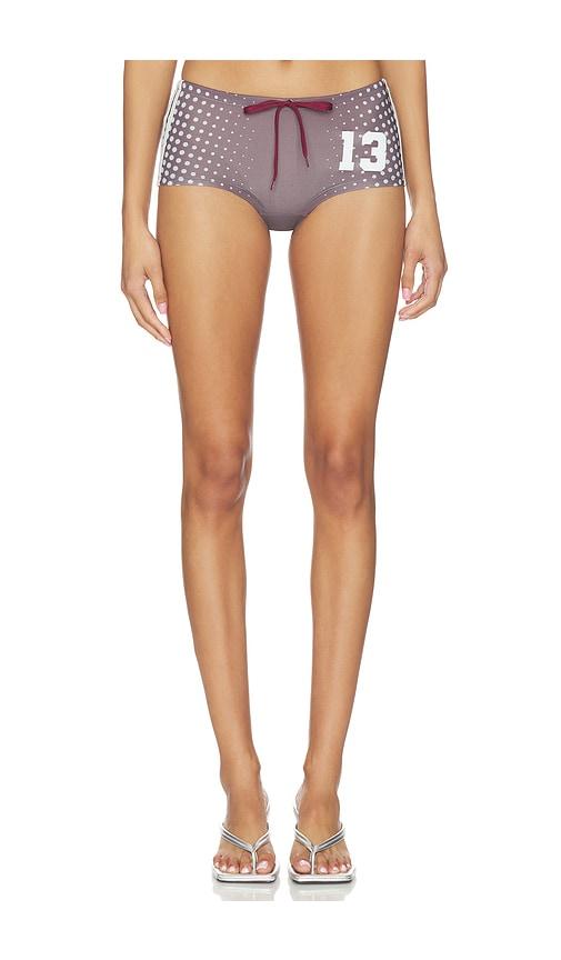 Jaded London Illusion Print Football Mini Shorts in Brown,Baby Blue by JADED LONDON