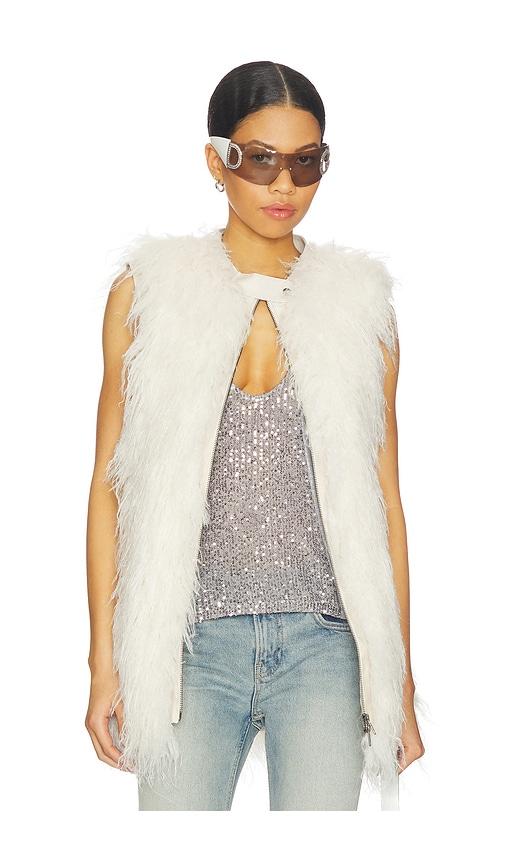 Jaded London Mongolian Biker Gilet in White by JADED LONDON