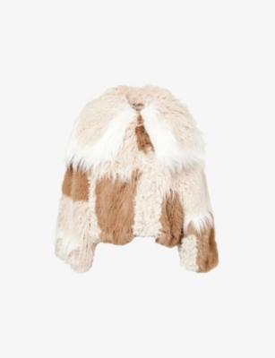 Oksana Patchwork Faux-Fur Coat by JADED LONDON