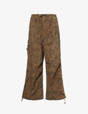 Parachute camouflage wide-leg high-rise cotton-poplin trousers by JADED LONDON