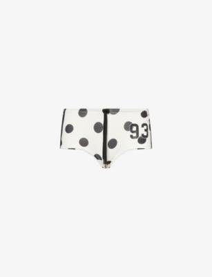 Polka-Dot Number-Print Stretch-Jersey Football Shorts by JADED LONDON