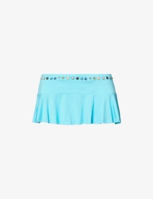 Stud-Embellished Jersey Mini Skort by JADED LONDON