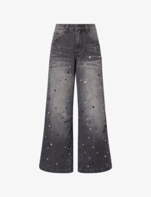 Trixa Jewel Studded Colossus Denim Jeans by JADED LONDON