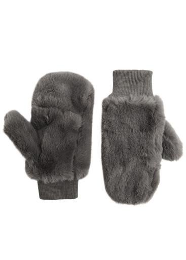 Mira faux fur mittens by JAKKE