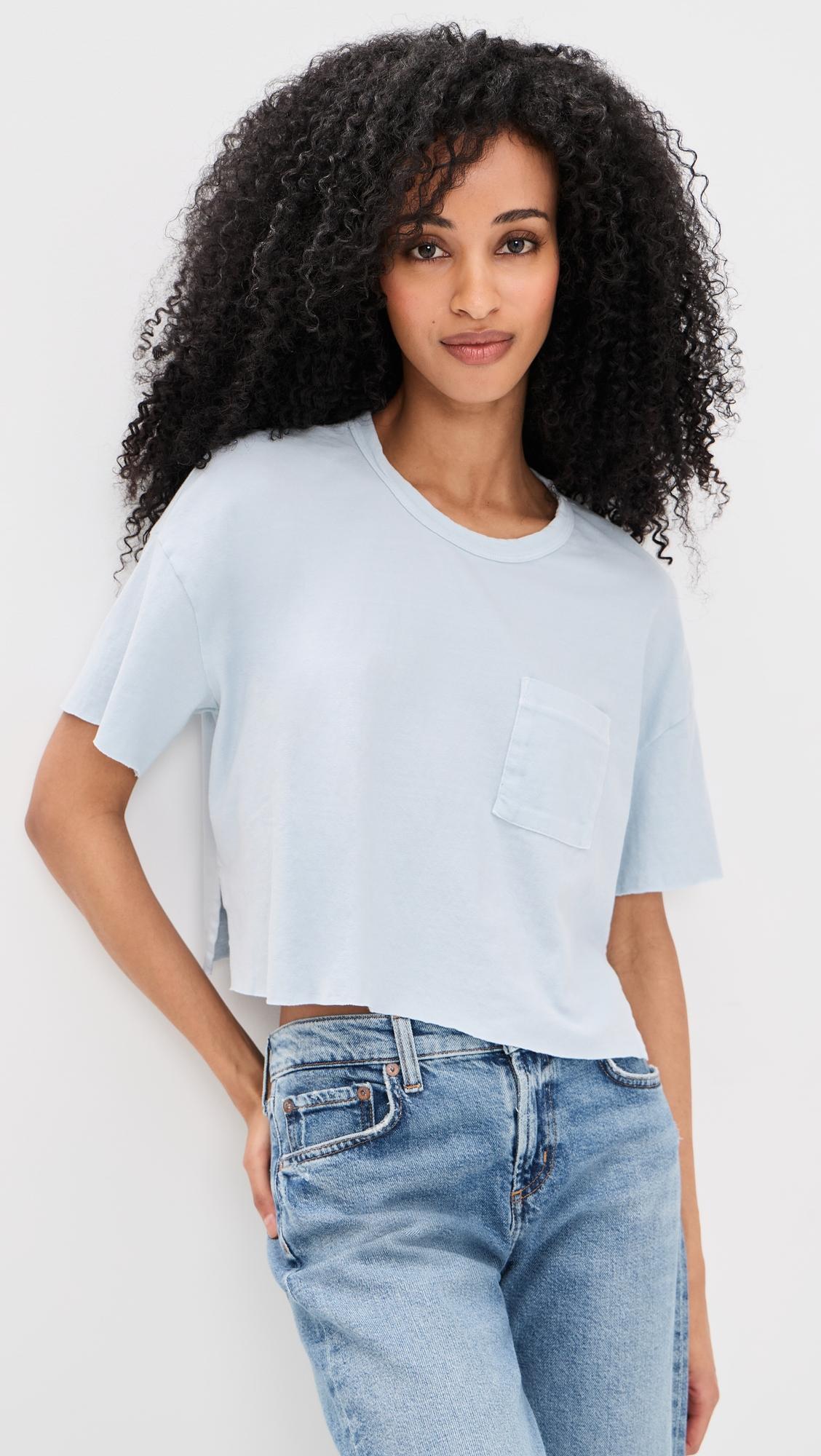 Cropped Relaxed Fit Pocket Tee by JAMES PERSE