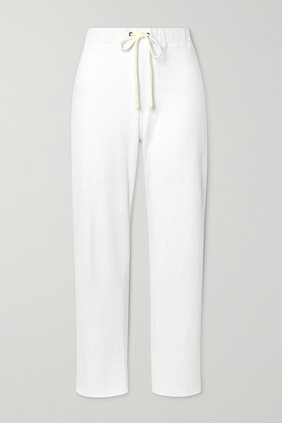 Cropped Supima cotton-terry track pants by JAMES PERSE