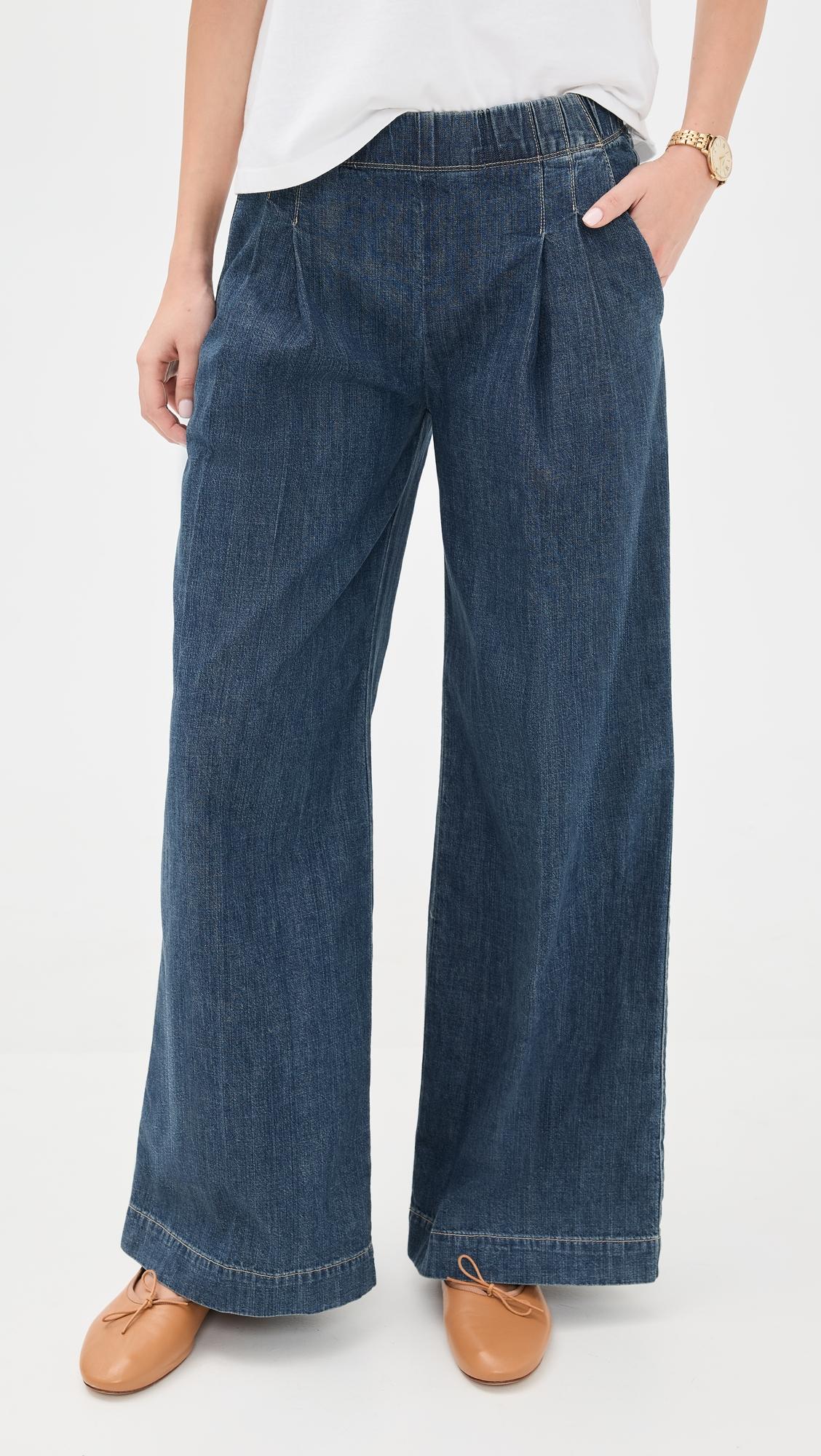 Denim Pleated Pants by JAMES PERSE