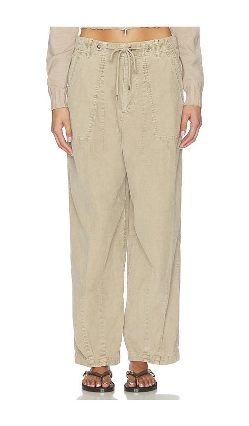 James Perse Fine Wale Stretch Cord Pant in Beige by JAMES PERSE