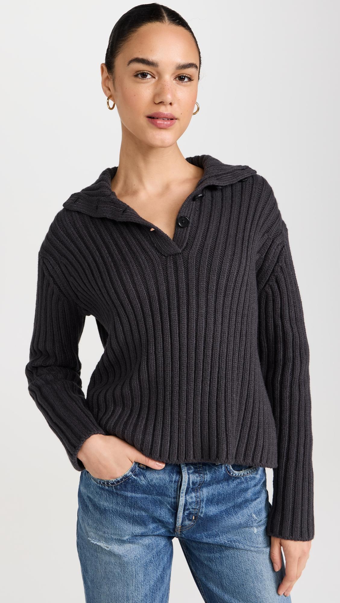 Organic Cotton Funnel Neck Sweater by JAMES PERSE