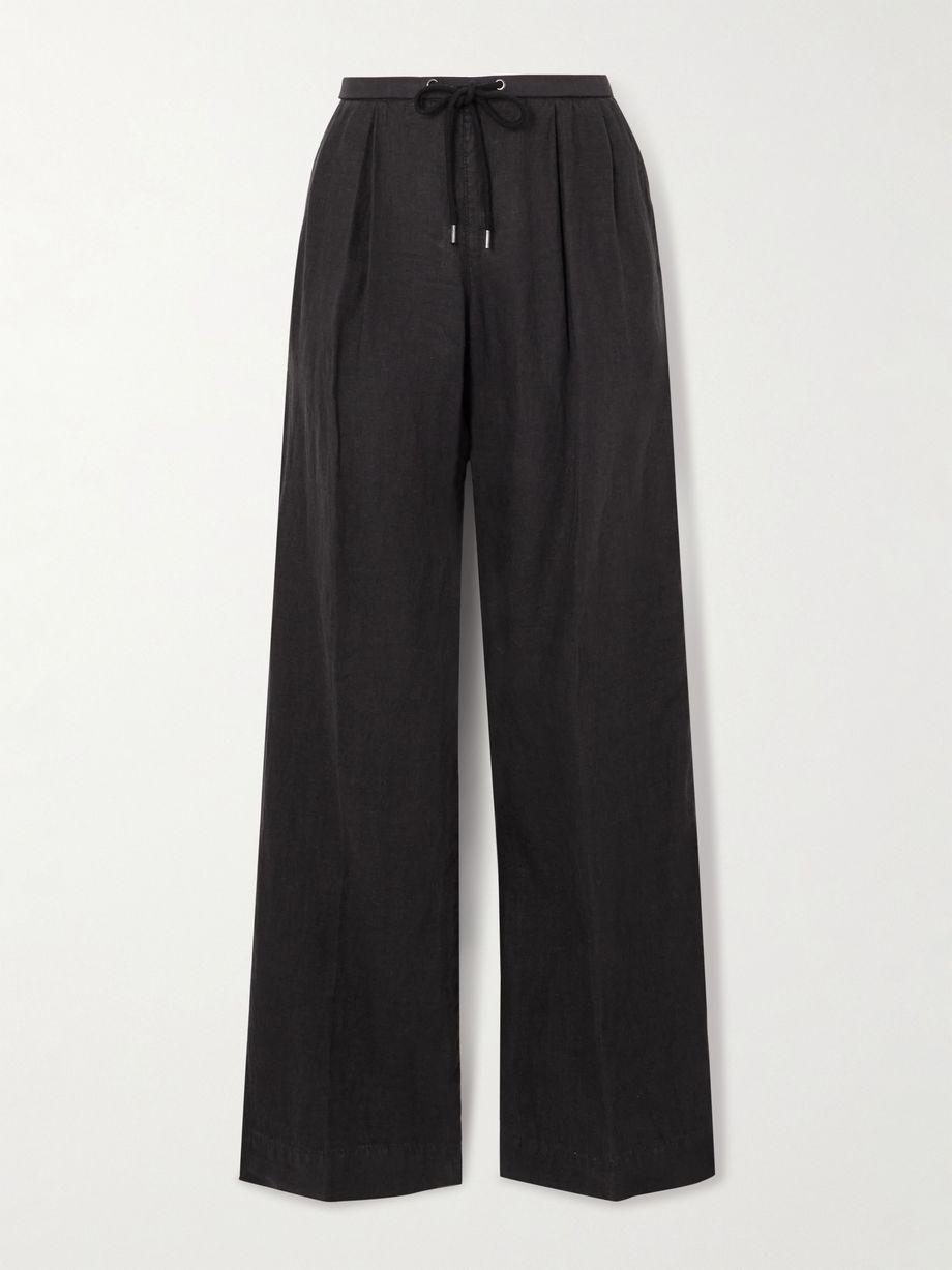 Pleated linen wide-leg pants by JAMES PERSE