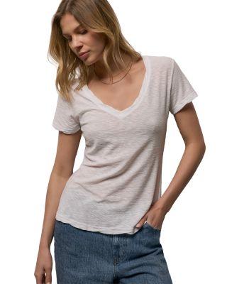 Sheer Slub Casual V Neck Tee by JAMES PERSE
