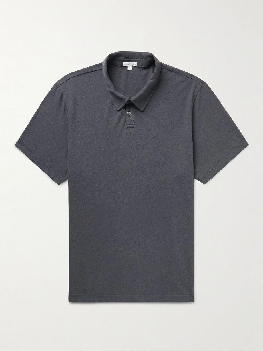 Slub Cotton and Linen-Blend Jersey Polo Shirt by JAMES PERSE