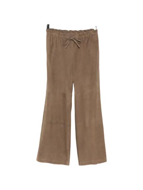 suede paperbag trousers by JAMES PERSE