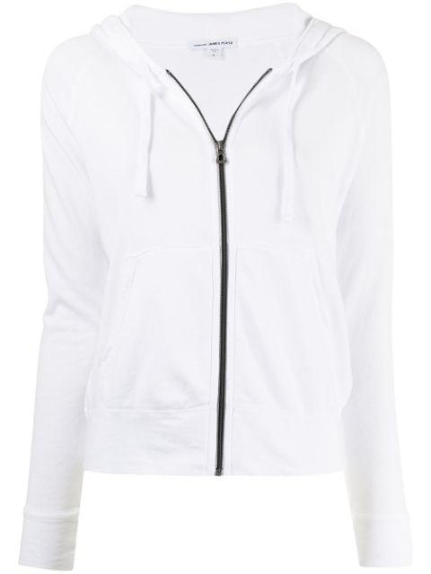 zipped drawstring hoodie by JAMES PERSE