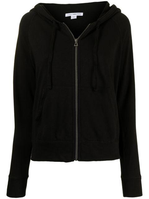 zipped drawstring hoodie by JAMES PERSE