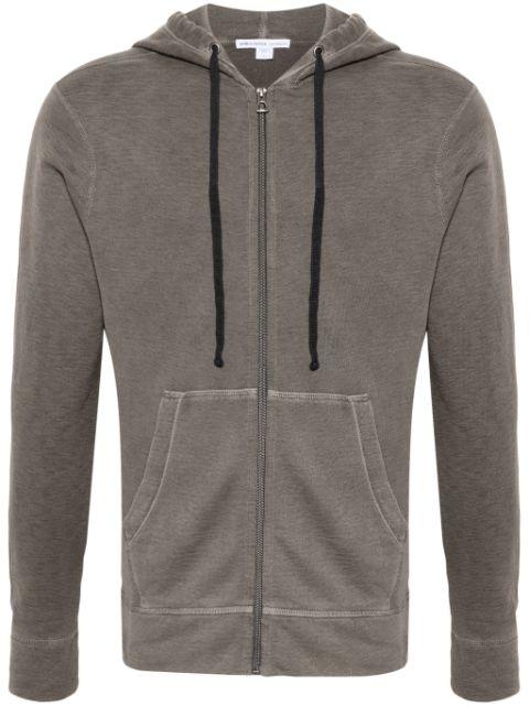 zipped jersey-fleece hoodie by JAMES PERSE