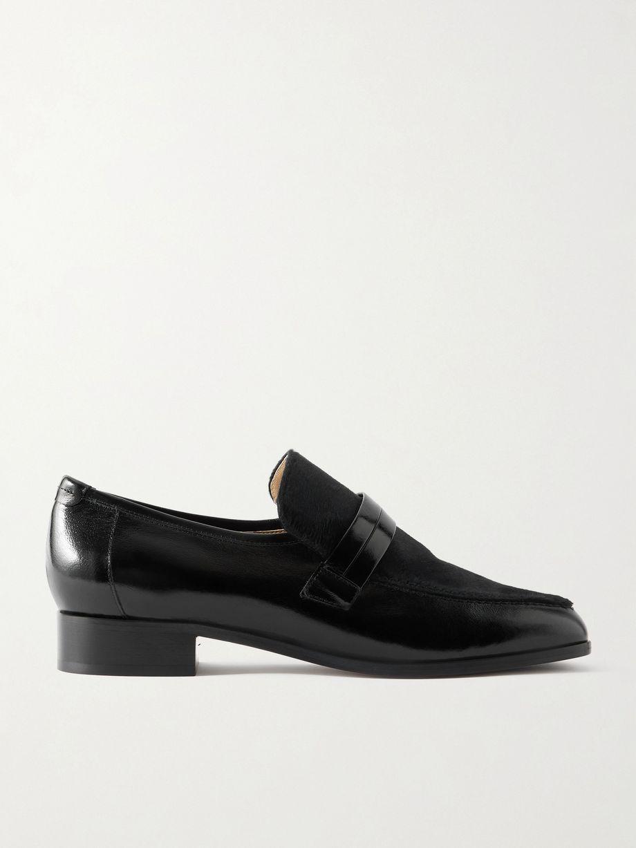 Mod calf hair and glossed-leather loafers by JAMIE HALLER