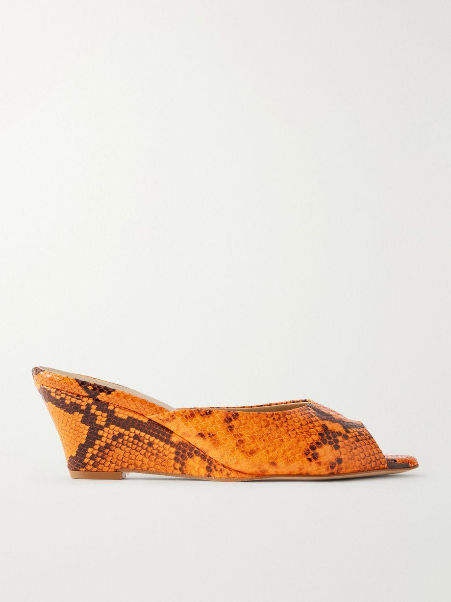 The Kit snake-effect leather mules by JAMIE HALLER