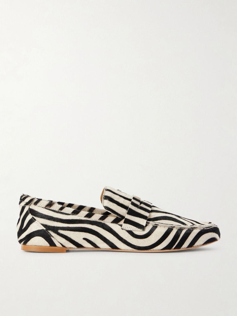 Zebra-print calf hair loafers by JAMIE HALLER