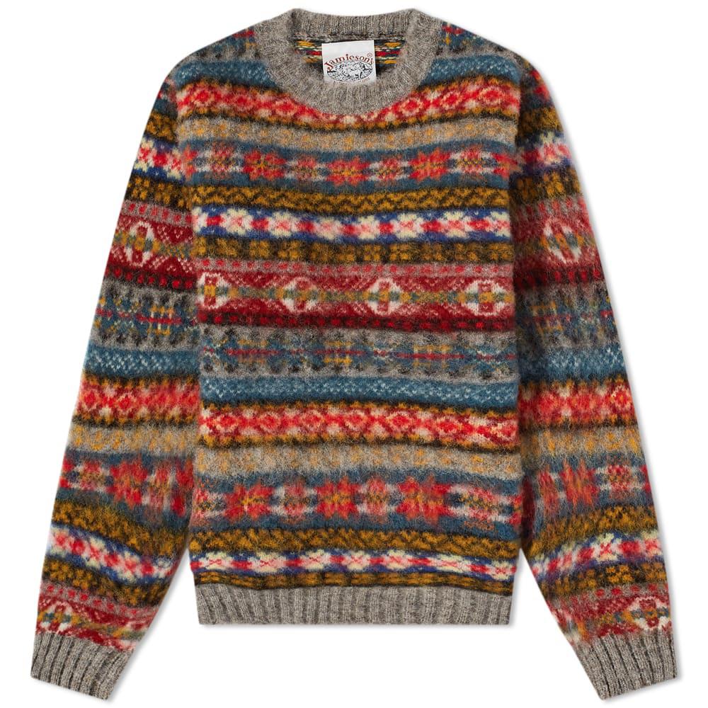 Jamieson's of Shetland Brushed Fair Isle Crew Knit by JAMIESONS OF SHETLAND