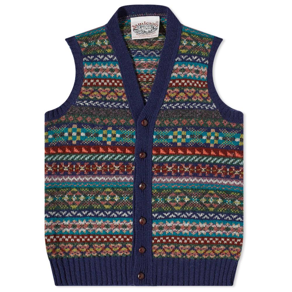 Jamieson's of Shetland Fair Isle Button Through Vest by JAMIESONS OF SHETLAND