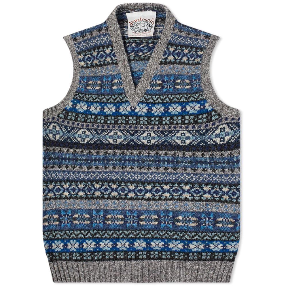 Jamieson's of Shetland Fair Isle V-Neck Vest by JAMIESONS OF SHETLAND