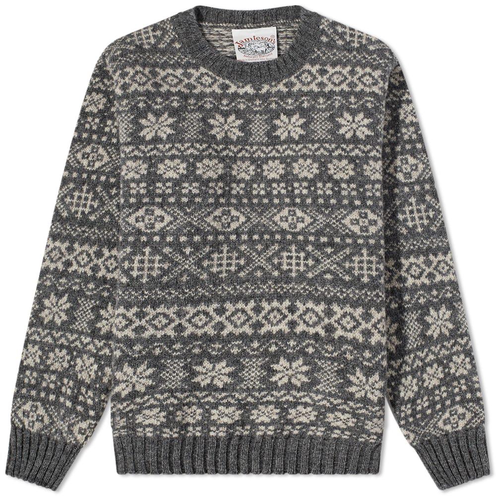 Jamieson's of Shetland Snowflake Fair Isle Crew Knit by JAMIESONS OF SHETLAND