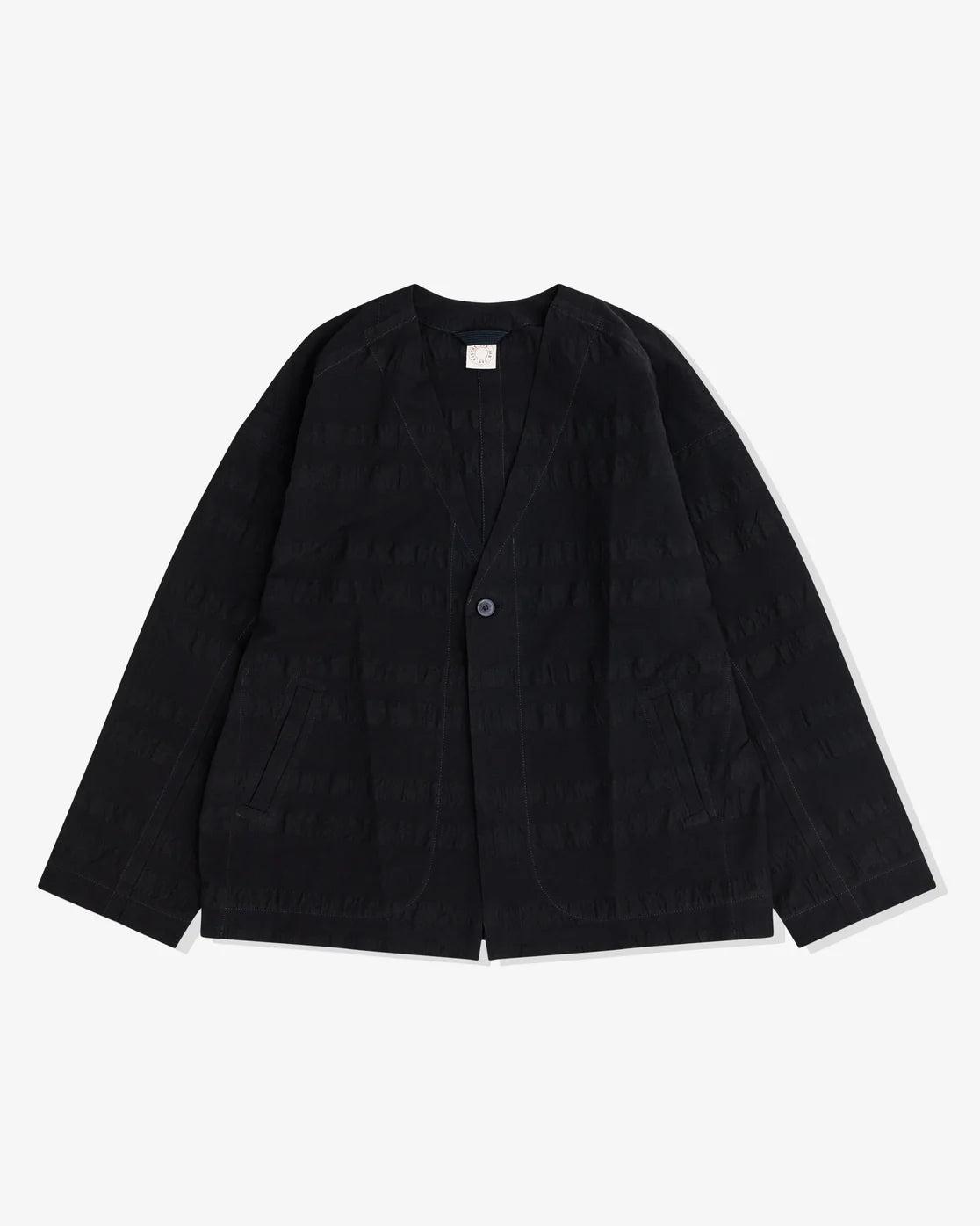JAN JAN VAN ESSCHE - Men's Unlined Collarless Blazer - (Black) by JAN JAN VAN ESSCHE
