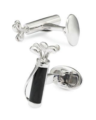 Golf Bag & Clubs Cufflinks by JAN LESLIE