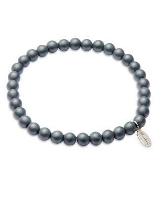 Matte Hematite Beaded Bracelet by JAN LESLIE