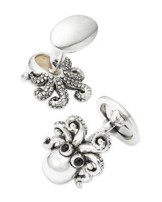 Sterling Silver Octopus Cufflinks by JAN LESLIE