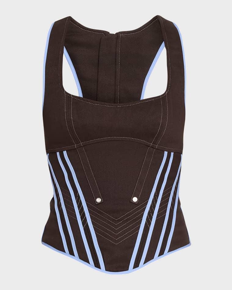 Raceback Denim Bustier Top by JANE WADE
