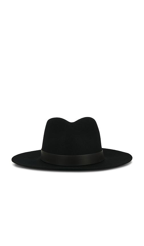 Janessa Leone Ross Fedora Hat in Black by JANESSA LEONE